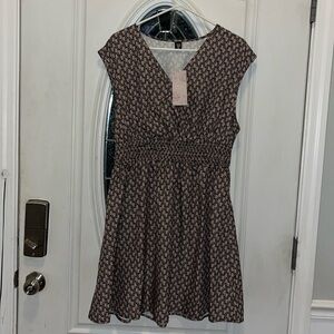 SHEIN CURVE 1XL Emery Rose Tan and Black Dress